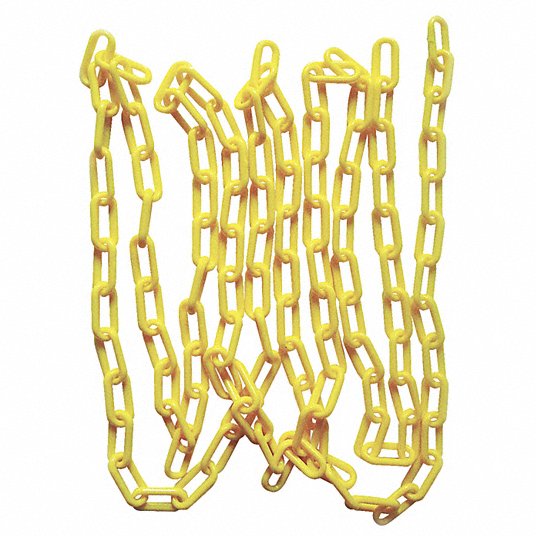 Cadena de plástico 2" x 100ft amarillo grainger approved