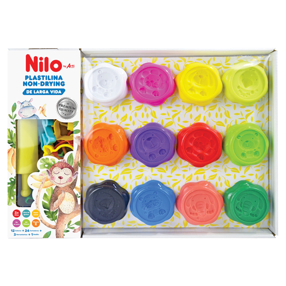 Plastilina jumbo non drying premium caja x 12 unidades nilo Arti Creativo