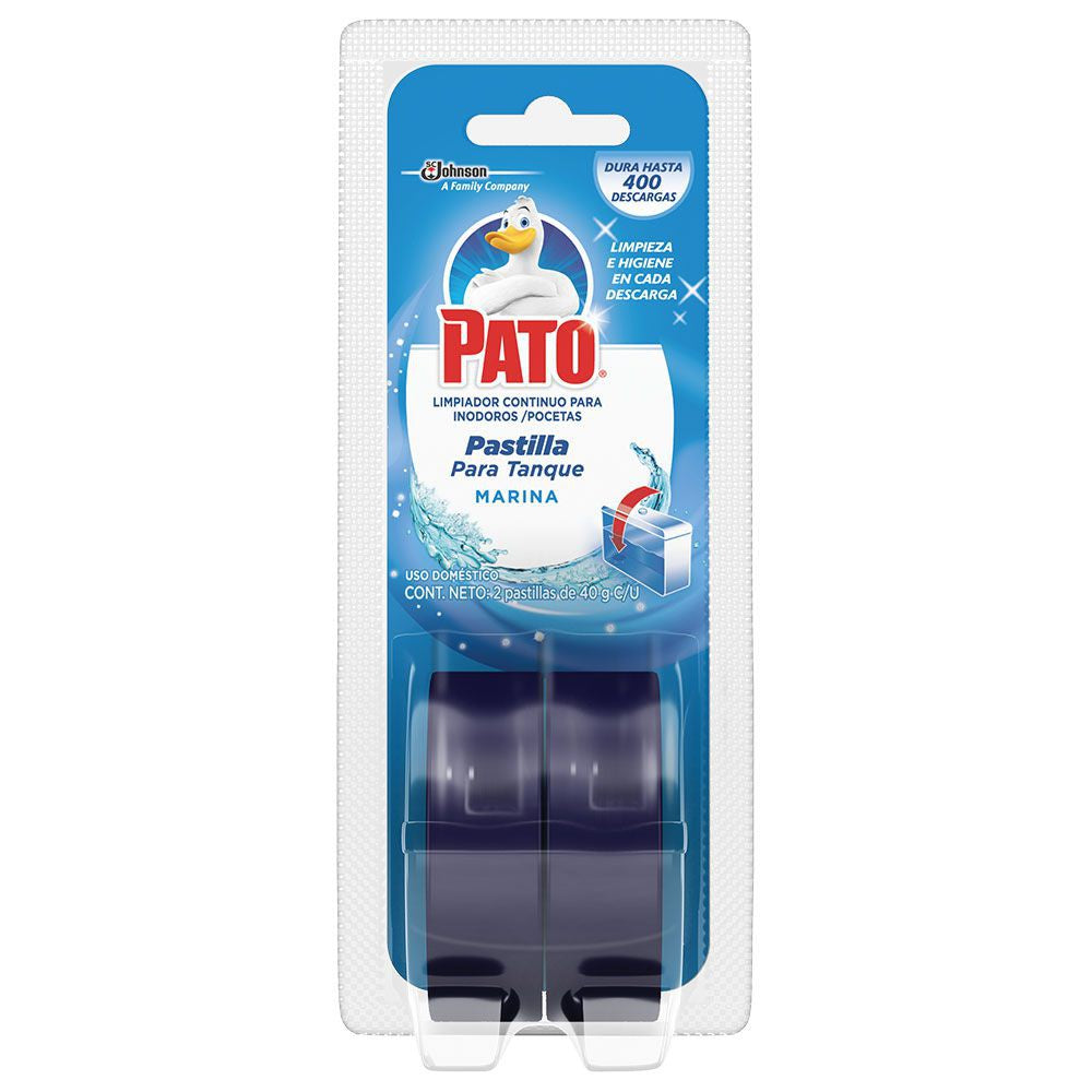 Limpiador pasti w.c. tanque azul 40 gr x 2 un pato