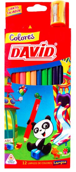 Colores largo x 12 unidades + tajador David