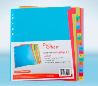 Separador A4 alfabético  (A-Z) colores 21 Divisiones Data Office