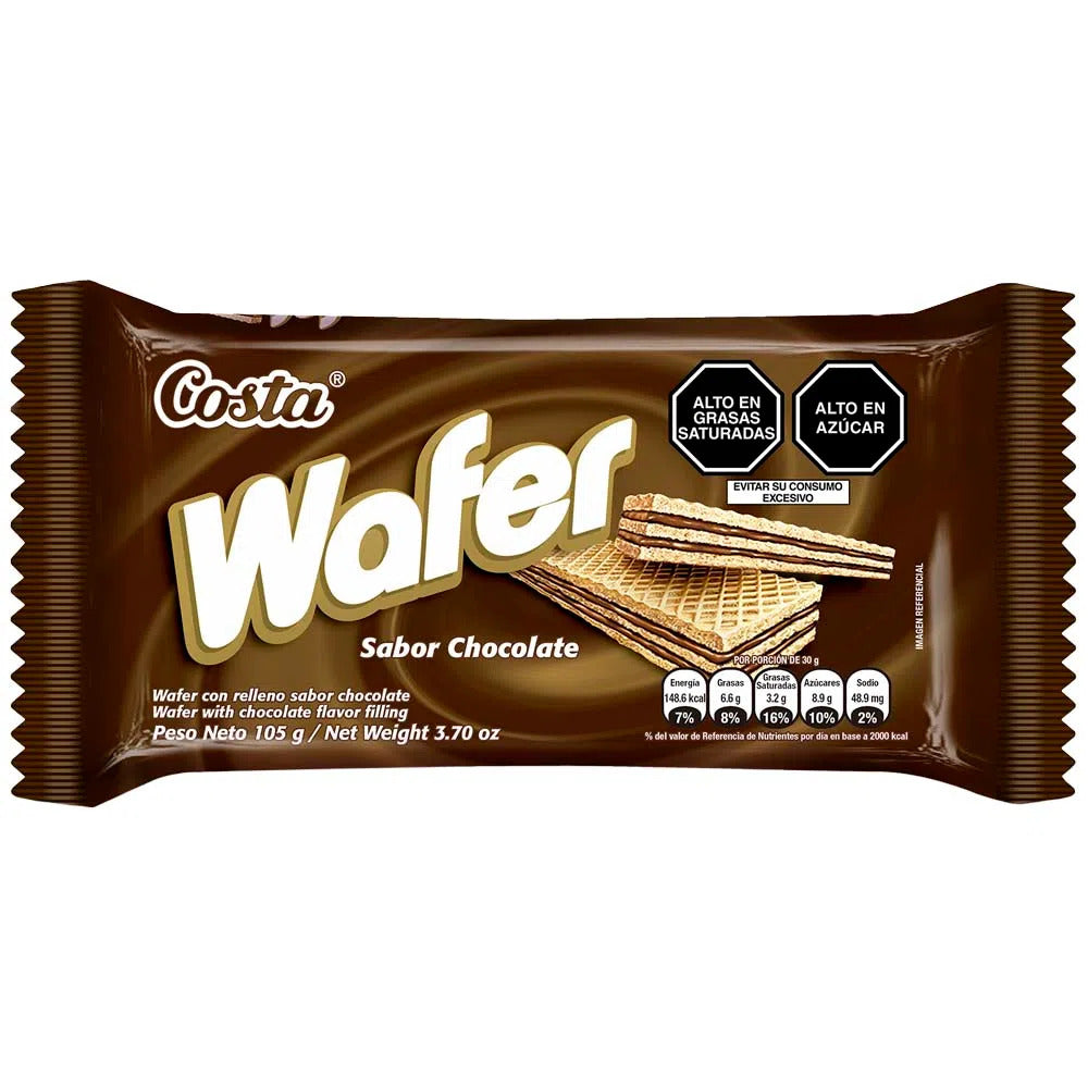 Wafer sabor chocolate 105 gr Costa