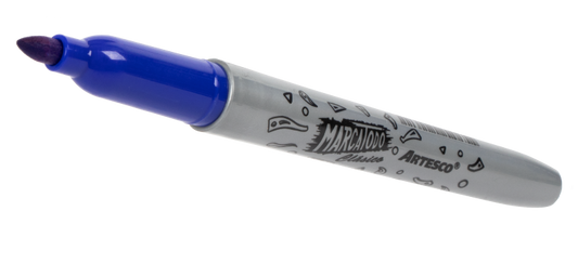 Plumón permanente punta fina azul Artesco