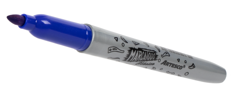 Plumón permanente punta fina azul Artesco