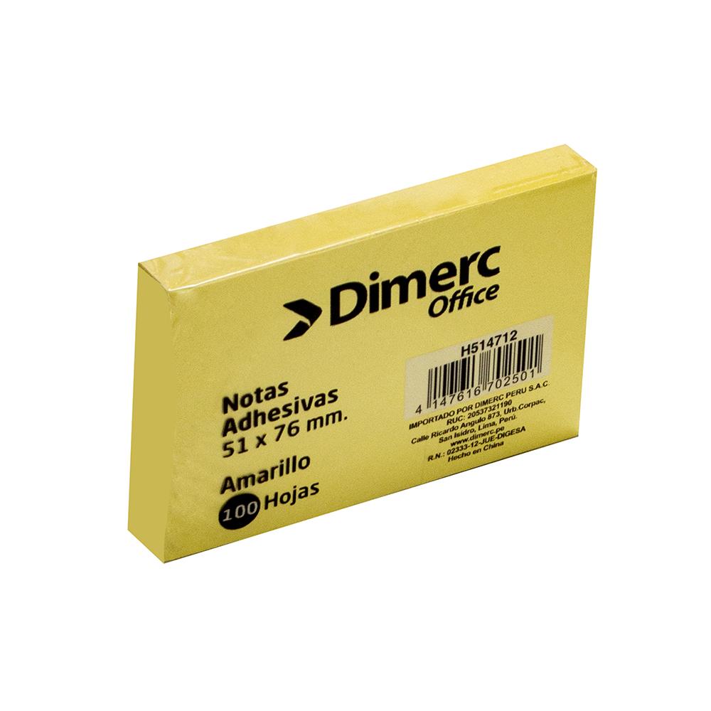 Notas adhesivas 3x2 100 hojas amarillo dimerc