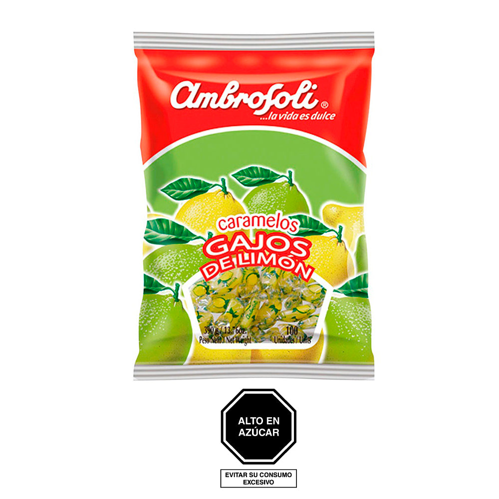 Caramelo gajo limón 100 und x 3.9 gr Ambrosoli