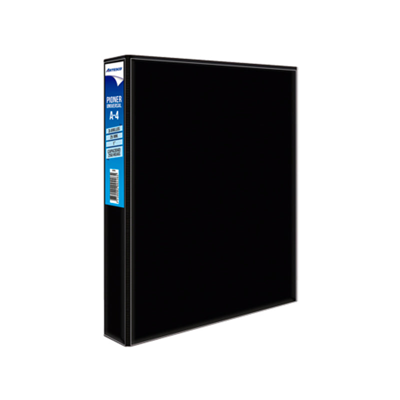 Pioner A4 universal 2 anillos 25mm negro Artesco