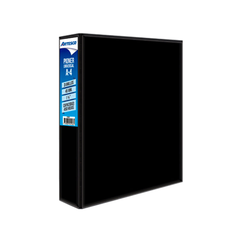 Pioner A4 universal 3 anillos 45mm negro artesco