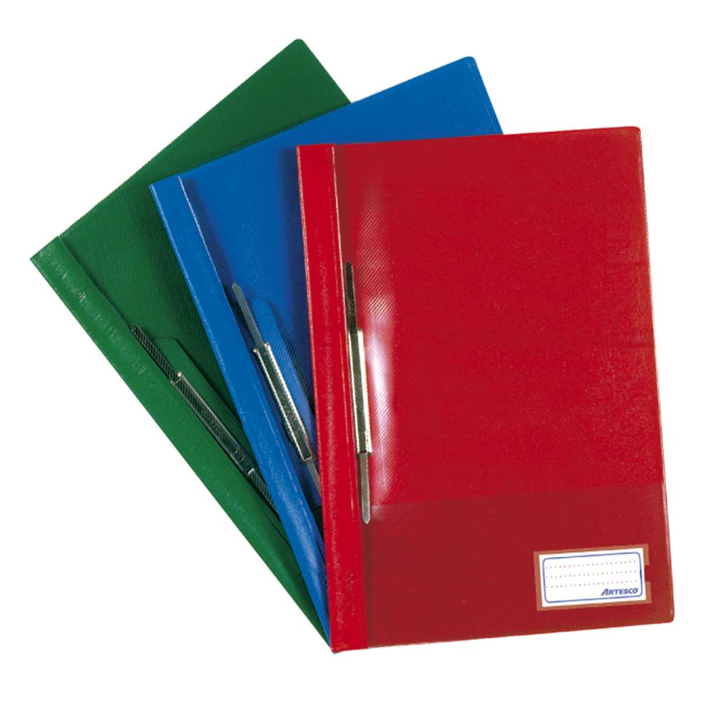 Folder tapa transparente A4 con fastener colores surtido Artesco