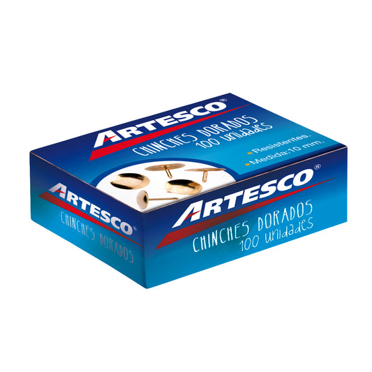 Chinches dorados caja x 100 unidades Artesco