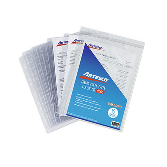 Mica portapapel transparente oficio x 10 unidades Artesco