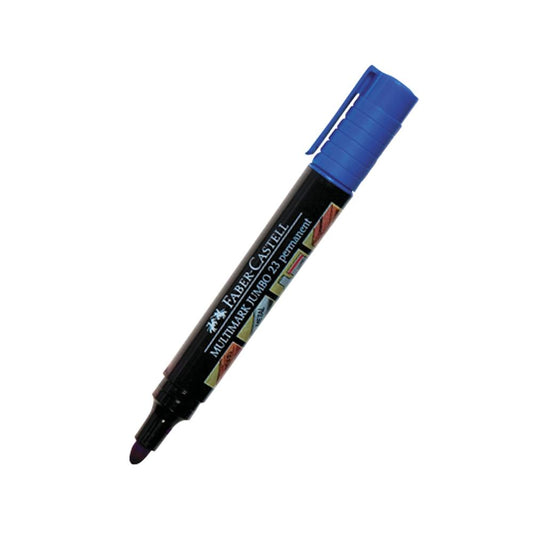 Plumón permanente punta redonda azul 23 Faber Castell