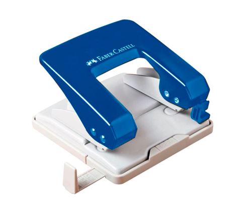 Perforador metálico 40 hojas color azul Faber Castell