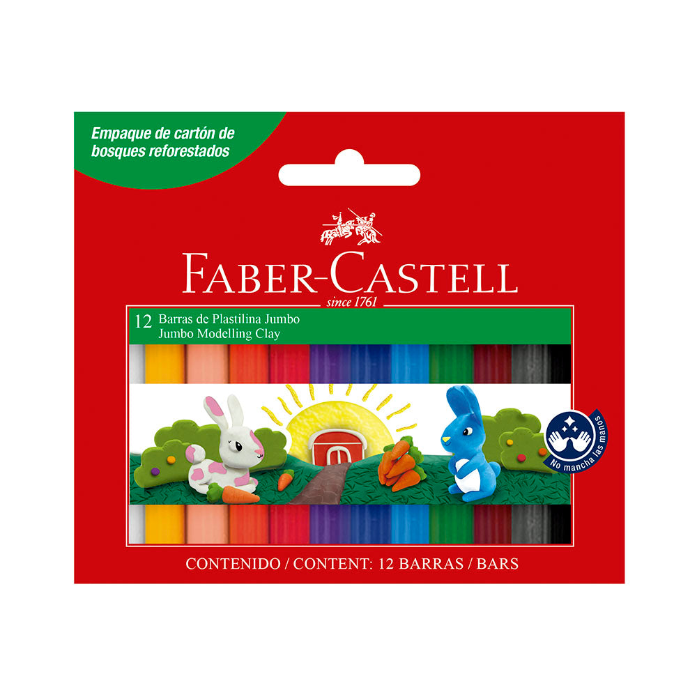 Plastilina jumbo x 12 unidades Faber Castell