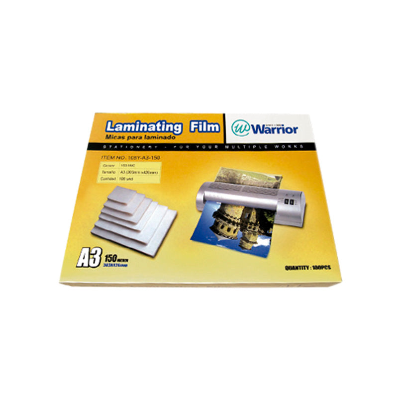 Mica para laminadora A3 150 micras x 100 und Warrior