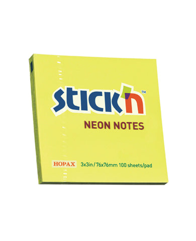 Notas adhesivo 3 x 3 100h amarillo neón stic