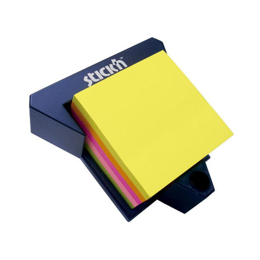 Notas adhesivas 3x3 cubo 400 hojas 4 colores pastel + dispensador stick in