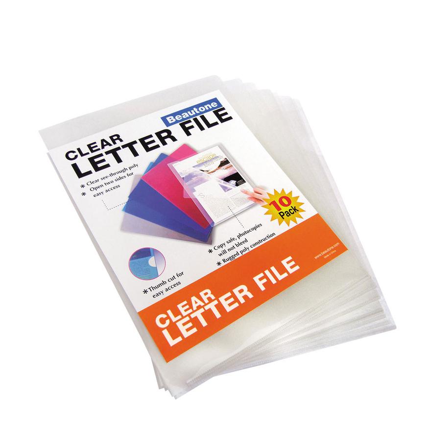 File ordenador A4 en l transparente x 10 unidades beautone