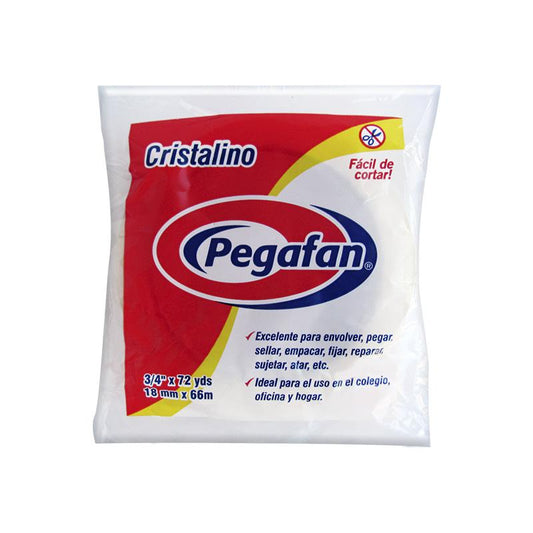 Cinta adhesiva cristalino 3/4 x 72 yardas Pegafan