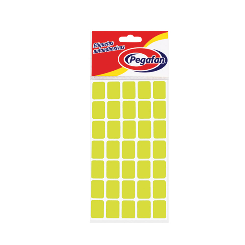 Etiqueta 1/2 x 3/4 (19mm x 13mm) amarillo neón 500 unidades Pegafan