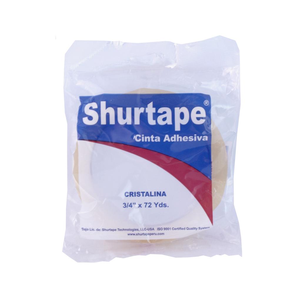 Cinta adhesiva cristalina 3/4 x 72 yardas Shurtape
