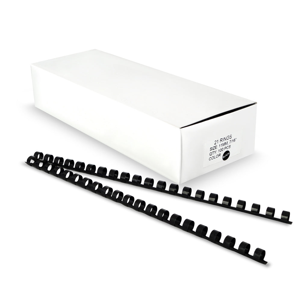 Anillos plásticos redondo negro 7/16 40 hojas x 100 unidades