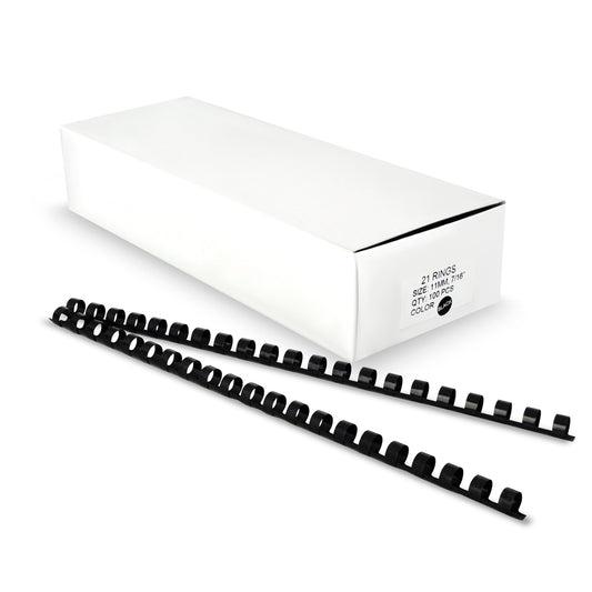 Anillos plásticos redondo negro 7/16 40 hojas x 100 unidades