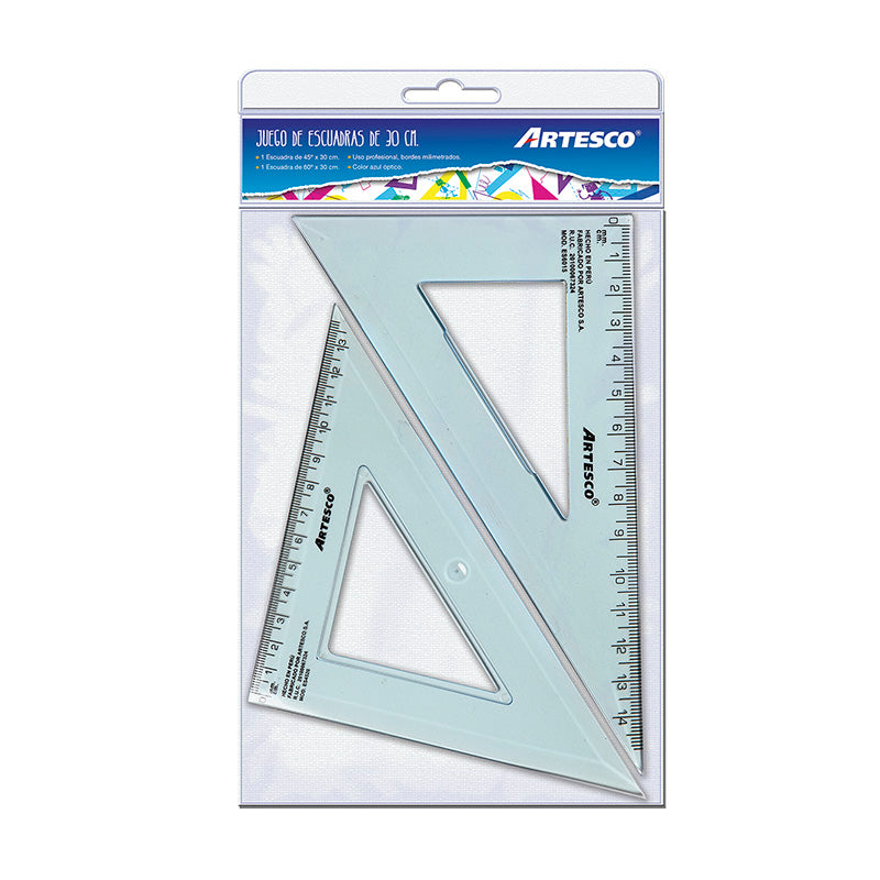 Juego de escuadras 45 60x30 cm