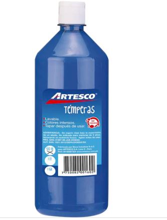 Témpera azul 1 litro Artesco