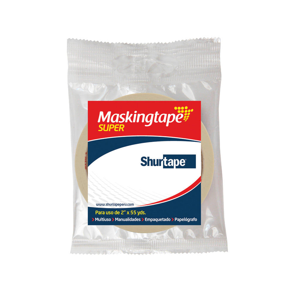 Cinta masking tape 2" x 55 yd super Shurtape