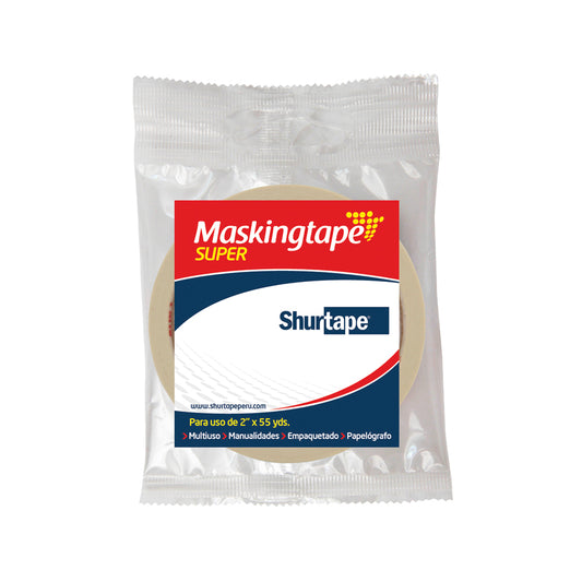 Cinta masking tape 2" x 55 yd super Shurtape