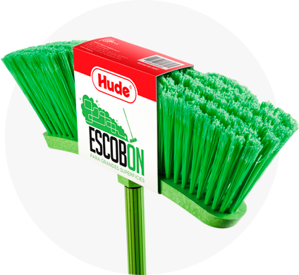 Escoba mango plástico escobon 41 cm verde hude
