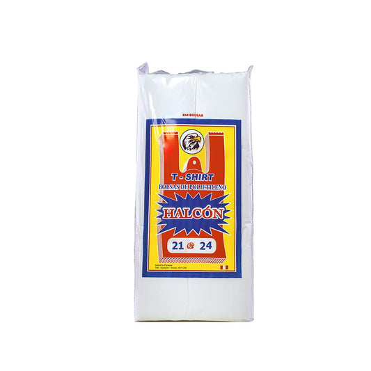 Bolsas blancas de polietileno con asa 21" x 24" x 100 und