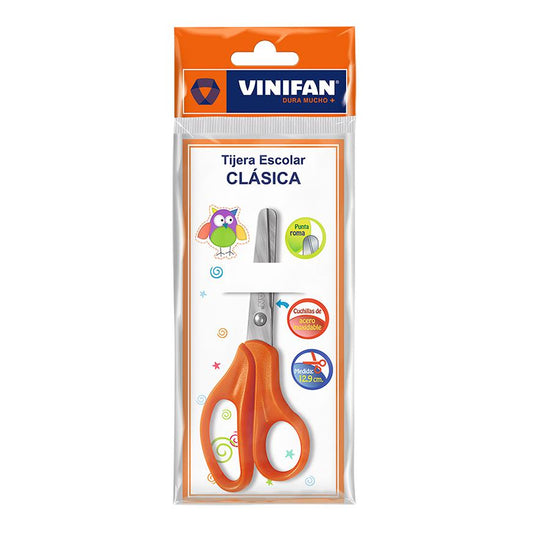 Tijera escolar clásica punta roma  Vinifan