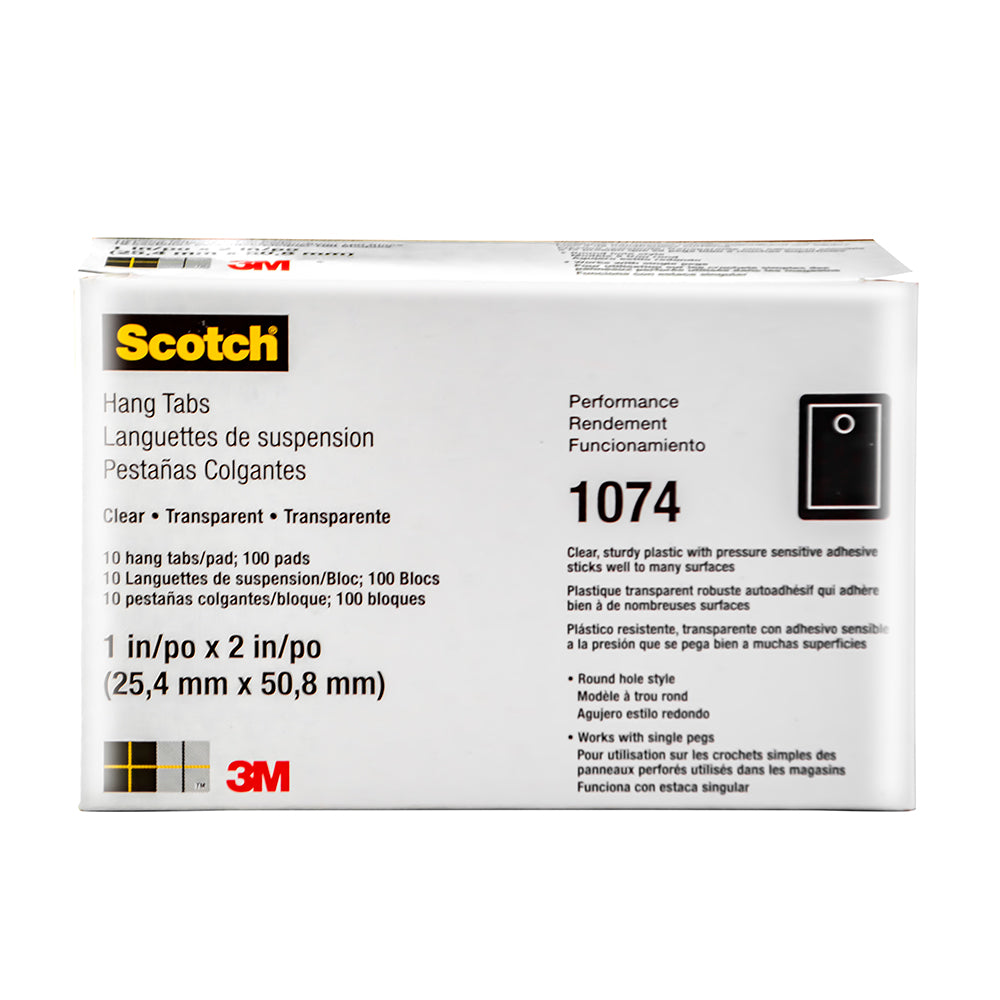 Hang tab circular transparente 2.5 cm x 5 cm caja 1000 und 3M