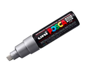 Plumón tipo témpera posca pc 8k plateado