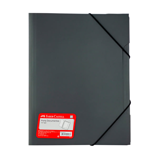 Folder con liga plástico A4 color gris oscuro Faber Castell