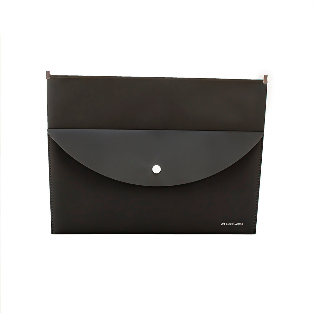 Sobre con broche con bolsillo A4 gris oscuro faber castell