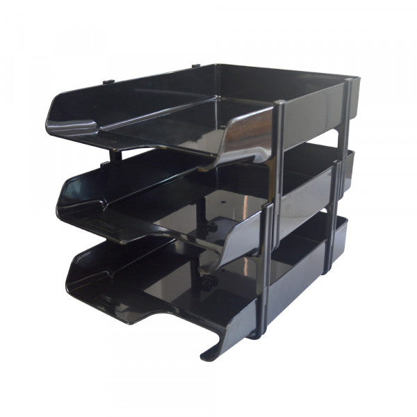 Bandeja 3 pisos plástico negro Dimerc