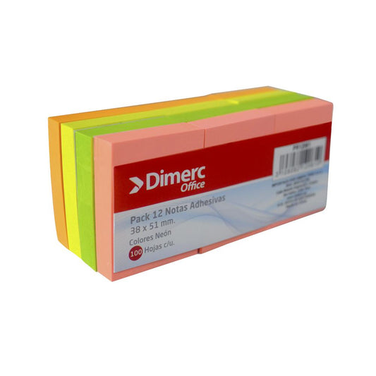 Notas adhesiva 1.5x2 1200 hojas neón dimerc