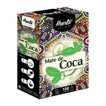 Mate de coca caja x 100 und huerto del eden