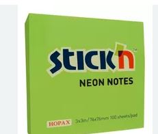 Notas adh. 3 x 3 100h verde artesco