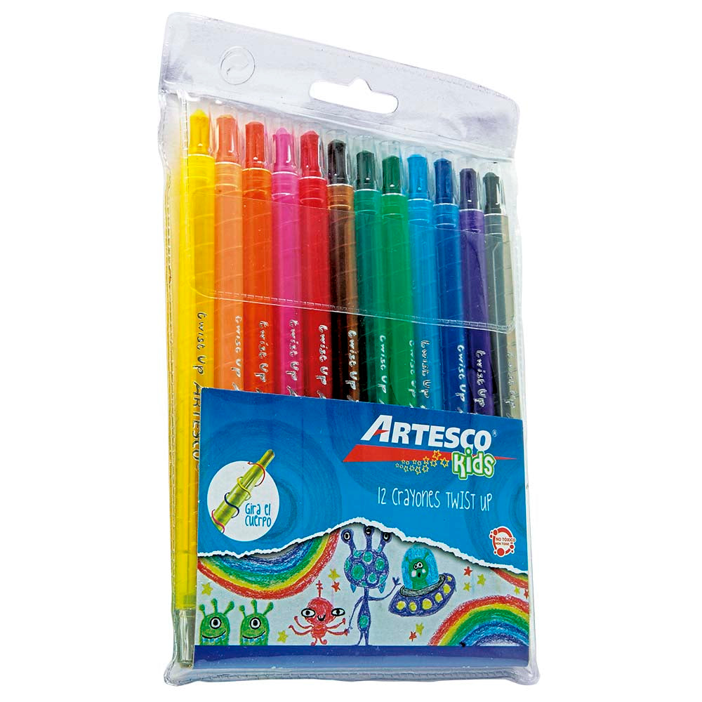 Crayones twist up x 12 unidades Artesco