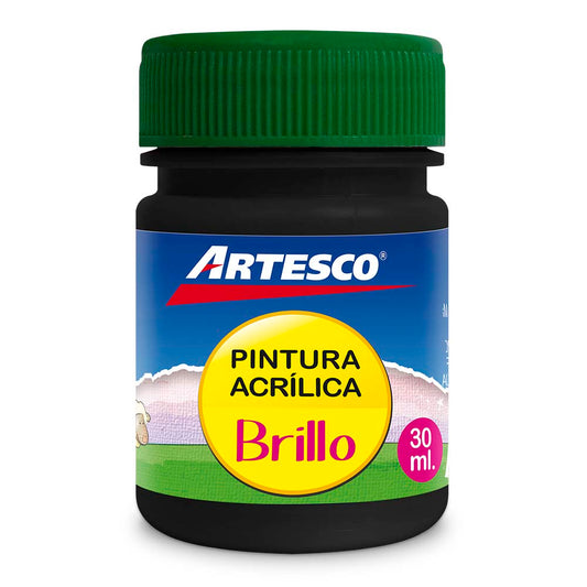 Pintura acrílica brillante 30 ml negro # 306 Artesco