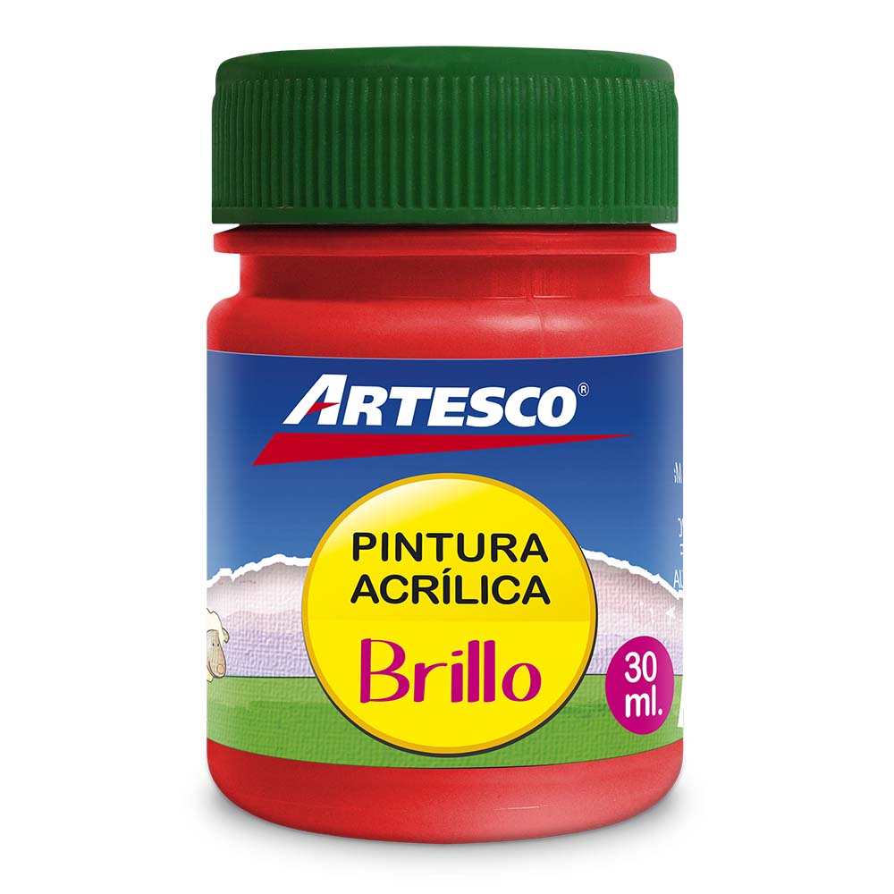 Pintura acrílica brillante 30 ml rojo # 302  Artesco