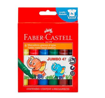 Plumones jumbo 47 cartón x 6 unidades Faber Castell