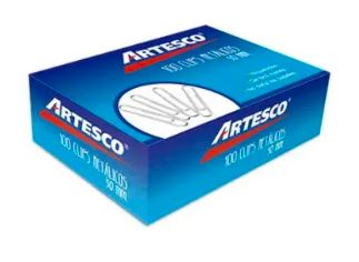 Clips jumbo caja x 100 unidades # 1 tamaño 50mm Artesco