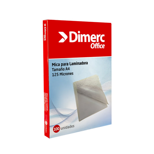 Mica para laminadora A4 125 micras x 100 unidades Dimerc