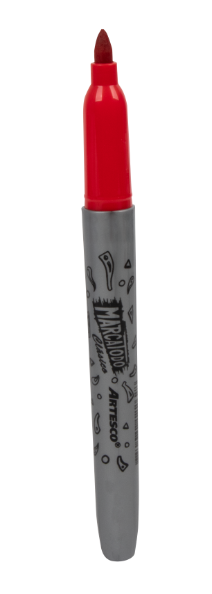 Plumón permanente punta fina rojo artesco