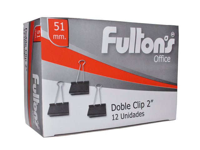 Binder clips 51 mm (2) caja x 12 unidades Fultons - Ofimarket